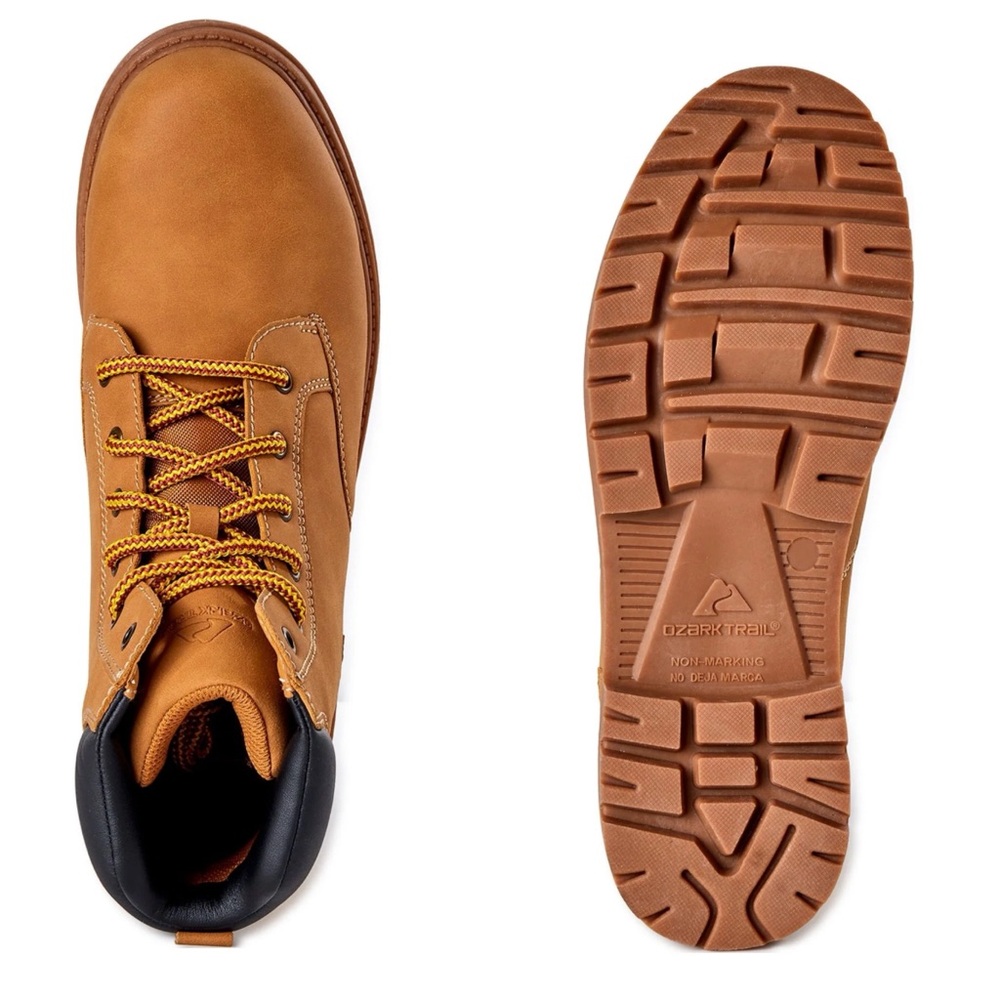 Men's Tan Lace-Up Boots - Picture 6 of 16